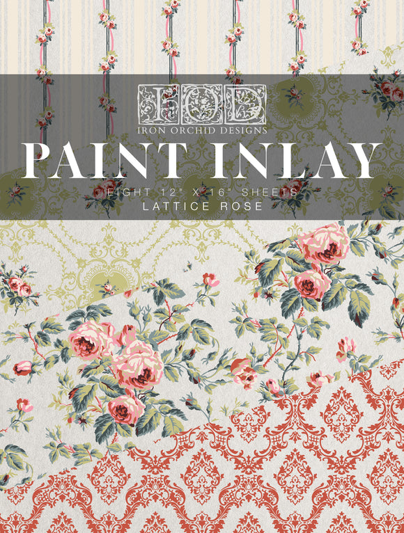 IOD Paint Inlays - Lattice Rose