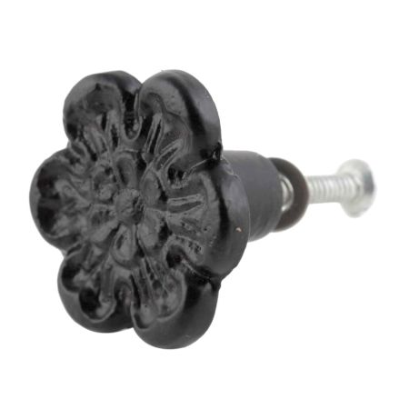Black Flower Iron Knob