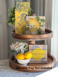 Lemon Décor Set - **Wooden Tiered Tray Not Included**